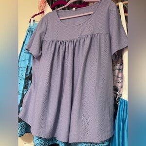 Lavender Eyelet top 2xl